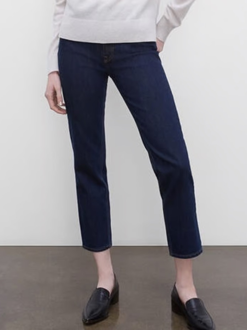 “RARE” Club Monaco Dark Blue Denim Side Zip Skinny Ankle Crop Jeans